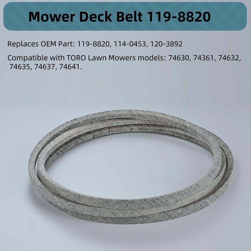 Holdly حزام سطح جزازة 1/2 × 141 بوصة 119-8820، 114-0453، 120-3892، حزام V-حزام لسطح القيادة، متوافق مع تورو 5000، 5025، 5060، 77501، 77502، 77505، 75759، 75750، 75755، 75753، 75751 (119-8820) - Image 2